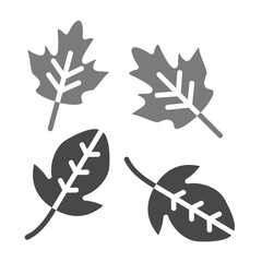 Leaves Falling Greyscale Glyph Icon