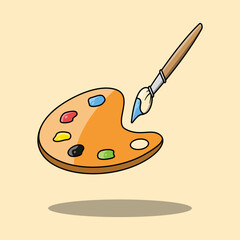 Illustration vector graphic of paint brush and color palette.