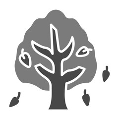 Autumn Tree Greyscale Glyph Icon