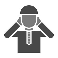 Adzan Greyscale Glyph Icon