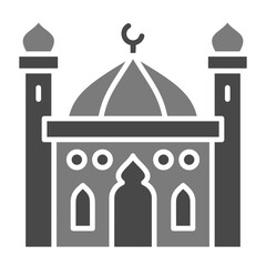 Mosque Greyscale Glyph Icon