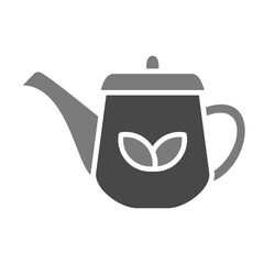 Teapot Greyscale Glyph Icon