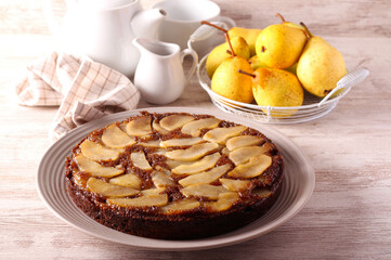 Upside down pear cake