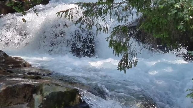 Waterfall in Austria Oetztal Stuibenfall