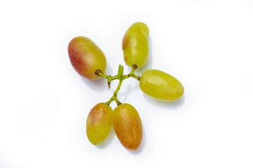 Several grapes isolated on white background