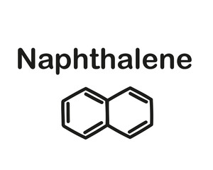 Chemical formula of naphthalene. Vector illustration