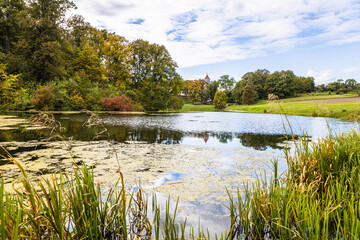 Pond near the Panemune Castle in Lithuania