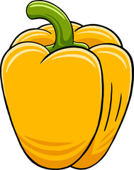 Yellow Pepper in Vector Style Illustration