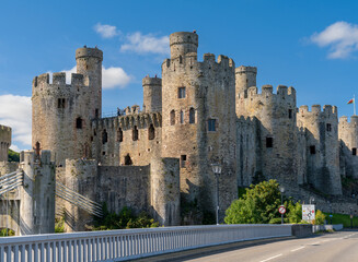 Fototapeta na wymiar view of the medieval Conwy Castle in North Wales