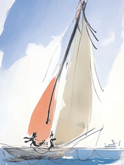 sailing ship on the ocean © Ulrich