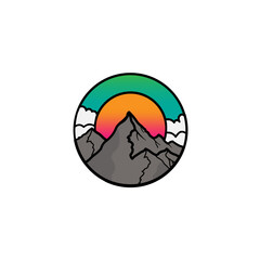 Mountain illustration logo vector