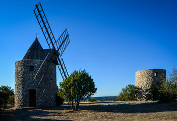 windmill in the southern French city of Saint-Julien - 538639646