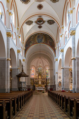 Fototapeta premium interior view of the central nave of the Basilica of Our Mother of Mercy in Maribor