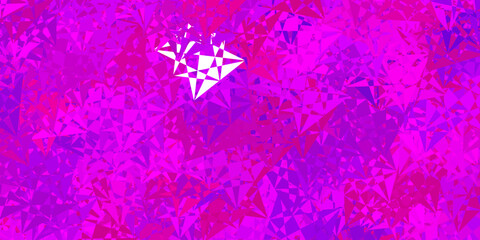 Dark pink, blue vector background with triangles.