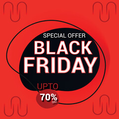 Black friday special offer with text effect and black frame