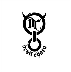 illustration vector of devil chain logo