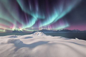 Aurora Borealis on night sky