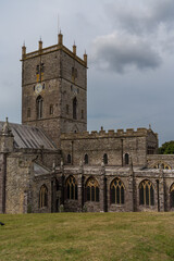 Fototapeta na wymiar vertical view of the St Davids Cathedral in Pembrokeshire