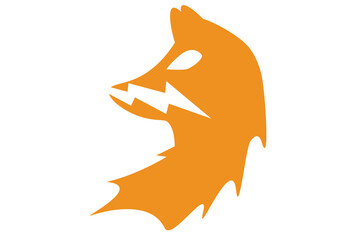 halloween fox lightning logo design