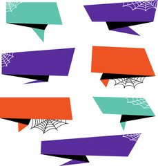 Halloween origami banner collection