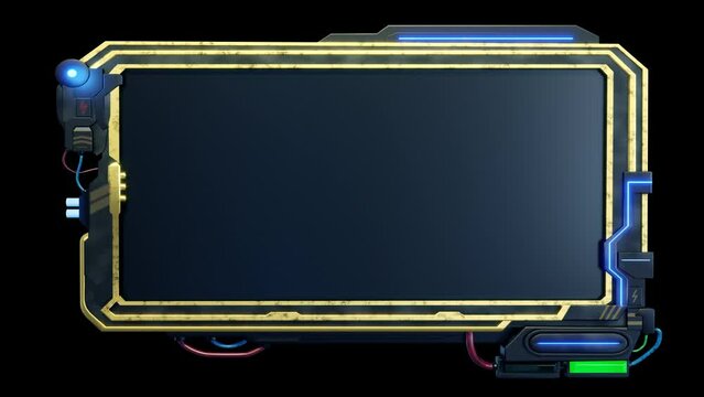 animated futuristic scifi 3d screen with alpha channel