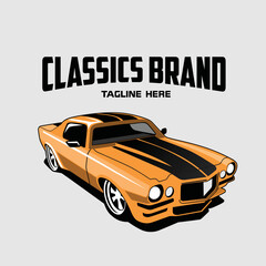 Premium classic car illustration vector designs