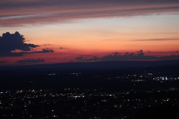 sunset over the city
