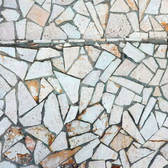 Marble Paving with gray Cement as a background. Square Photo. Banner or Background