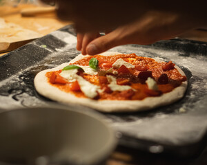 Making neapolitan Pizza - obrazy, fototapety, plakaty