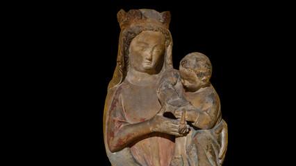 Fototapeta na wymiar mary with baby jesus statue