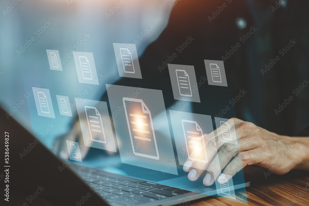 Poster document management concept, online documentation database technology, document management design fo