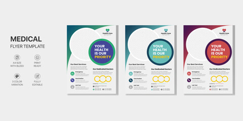 Corporate Medical Hospital Health Card Flyer Template