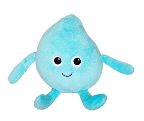 Blue water drop toy with face