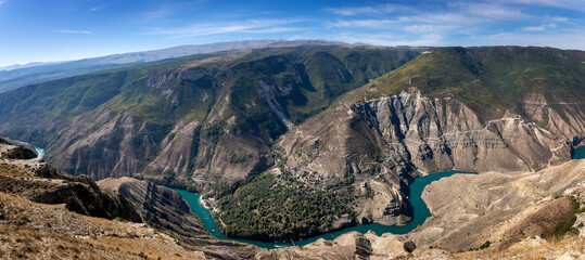 Caucasus Mountains and Valleys in October, Russia