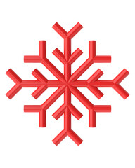 Christmas line art. Christmas snowflake. 3D illustration.