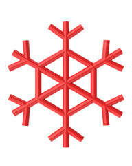 Christmas line art. Christmas snowflake. 3D illustration.