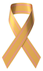 3D ribbon. Awareness ribbon. 3D illustration.