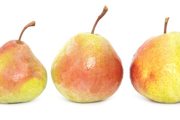 Ripe pears isolated on white background.