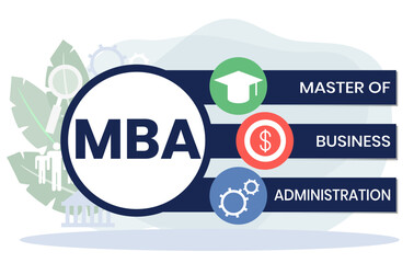 MBA - Master of Business Administration acronym, business concept background