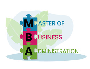 MBA - Master of Business Administration acronym, business concept background