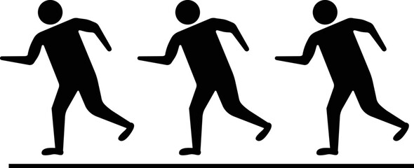 man running icon vector illustration eps10. Isolated badge athlete flat design for website or app - stock graphics