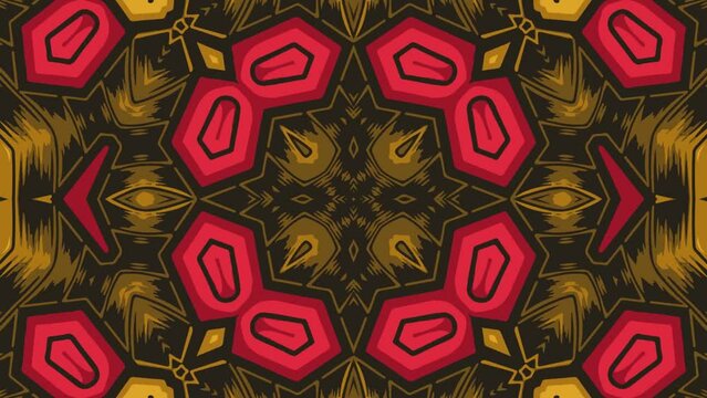 Tribal etnik ornament kaleidoscope moving motion graphics footage for music videos