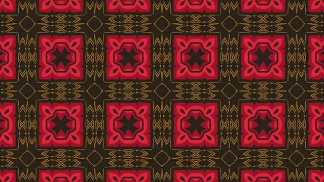 Tribal etnik ornament kaleidoscope moving motion graphics footage for music videos, VJ, show, fashion, broadcast, TV, folk films, mix, historical, documentation