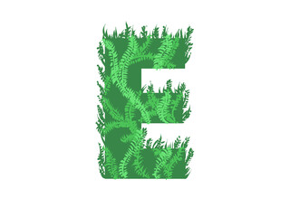 Green letter  E  - Foliage style © neurostructure