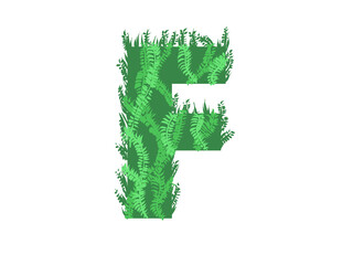 Green letter  F  - Foliage style © neurostructure