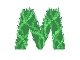 Green letter  M  - Foliage style © neurostructure