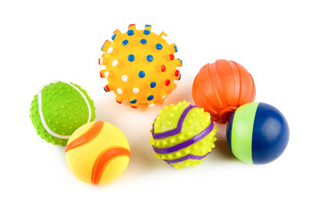 Dog toy balls isolated on white background.