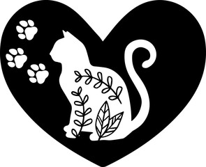 cat and heart