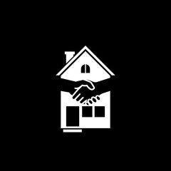 Real Estate Deal icon isolated on dark background