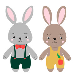 rabbit cartoon on white background, isolated vector